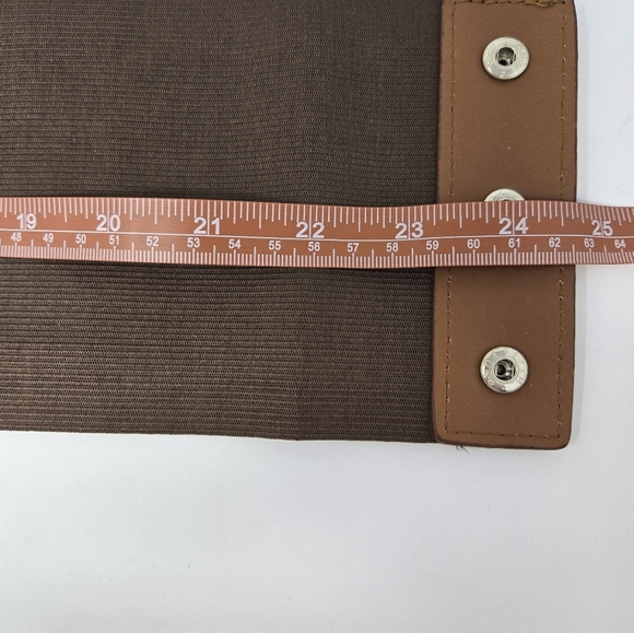 CORSET LACE UP COCO BROWN STRETCH STATEMENT WAIST BELT SNAP CLOSURE WOMEN OS - Picture 12 of 14